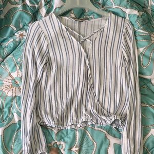 Striped surplice top